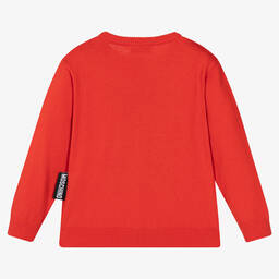 Moschino Кид-Тин-Red Cotton Snowboarding Teddy Sweater | Childrensalon Outlet