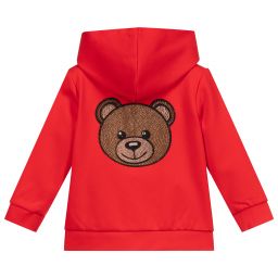 Moschino Baby-Red Hooded Logo Jacket | Childrensalon Outlet