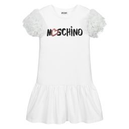 Moschino Kid-Teen-Sparkly Puff Sleeve Dress  | Childrensalon Outlet