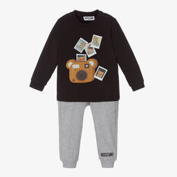 Moschino Baby-Teddy Camera Cotton Trouser Set | Childrensalon Outlet