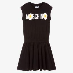 Moschino Kid-Teen-Teen Black Egg Logo Dress | Childrensalon Outlet