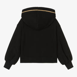 Moschino Kid-Teen-Teen Black & Gold Logo Hoodie | Childrensalon Outlet