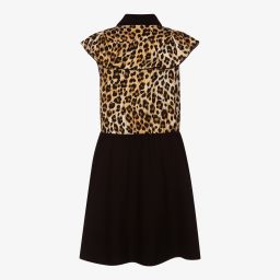 Moschino Kid-Teen-Teen Black Leopard Print Dress | Childrensalon Outlet