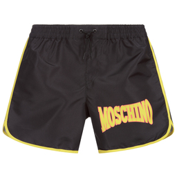 Moschino Kid-Teen-Teen Black Logo Swim Shorts | Childrensalon Outlet