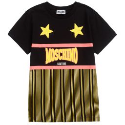 Moschino Кид-Тин-Черная футболка с логотипом для подростков | Childrensalon Outlet