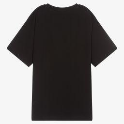 Moschino Kid-Teen-Teen Black Logo T-shirt | Childrensalon Outlet