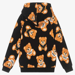 Moschino Кид-Тин-Черная худи с медвежатами для подростков | Childrensalon Outlet