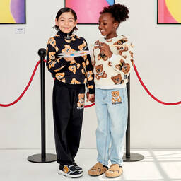Moschino Кид-Тин-Черная худи с медвежатами для подростков | Childrensalon Outlet