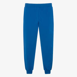 Moschino Кид-Тин-Teen Blue Cotton Teddy Logo Joggers | Childrensalon Outlet