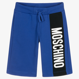 Moschino Kid-Teen-Teen Blue Logo Shorts | Childrensalon Outlet