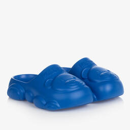 Moschino Кид-Тин-Синие сабо в форме медвежат для подростков | Childrensalon Outlet