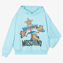 Moschino Kid-Teen-Teen Blue Teddy Bear Ride Hoodie | Childrensalon Outlet