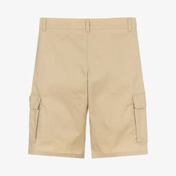 Moschino Kid-Teen-Teen Boys Beige Cotton Cargo Logo Shorts | Childrensalon Outlet