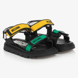 موسكينو Kid-Teen-صندل تينز ولادي جلد لون أسود | Childrensalon Outlet