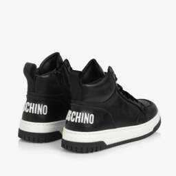 Moschino Kid-Teen-Teen Boys Black Logo High-Top Trainers | Childrensalon Outlet