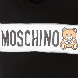 Moschino Kid-Teen-تيشيرت تينز ولادي قطن جيرسي لون أسود | Childrensalon Outlet