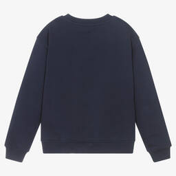 Moschino Кид-Тин-Синий хлопковый свитшот | Childrensalon Outlet