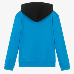 Moschino Kid-Teen-Teen Boys Blue Logo Hoodie | Childrensalon Outlet