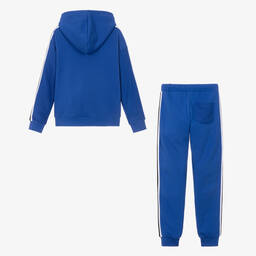 Moschino Кид-Тин-Синий спортивный костюм из хлопка с полосками и медвежонком | Childrensalon Outlet