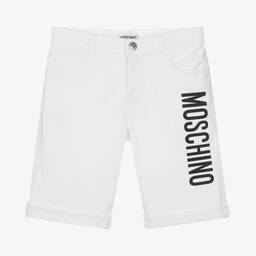 Moschino Кид-Тин-Белые хлопковые шорты | Childrensalon Outlet