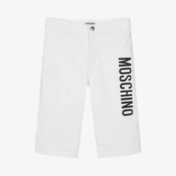 Moschino Кид-Тин-Белые хлопковые шорты | Childrensalon Outlet