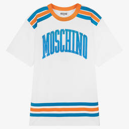 Moschino Kid-Teen-Teen Boys White Logo T-Shirt | Childrensalon Outlet