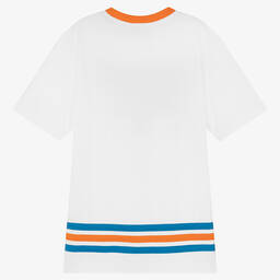 Moschino Kid-Teen-Teen Boys White Logo T-Shirt | Childrensalon Outlet