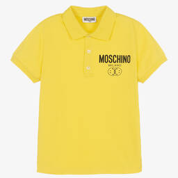 Moschino Kid-Teen-Teen Boys Yellow Double Smiley Polo Shirt | Childrensalon Outlet