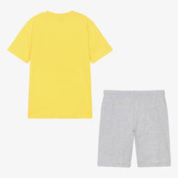 Moschino Kid-Teen-Teen Boys Yellow & Grey Cotton Shorts Set | Childrensalon Outlet