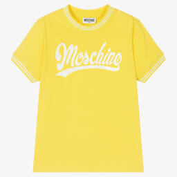 Moschino Kid-Teen-Teen Boys Yellow Logo T-Shirt | Childrensalon Outlet