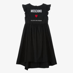 Moschino Kid-Teen-Teen Girls Black Cotton Dress | Childrensalon Outlet