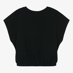 Moschino Кид-Тин-Teen Girls Black Cotton T-Shirt | Childrensalon Outlet