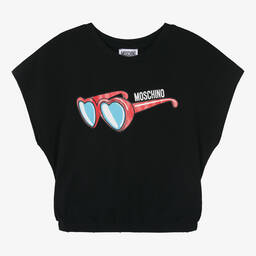 Moschino Кид-Тин-Teen Girls Black Cotton T-Shirt | Childrensalon Outlet