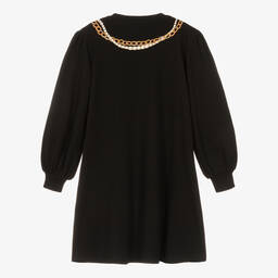 Moschino Кид-Тин-Черно-золотистое платье из хлопка | Childrensalon Outlet