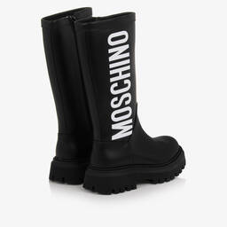 Moschino Kid-Teen-بوت جلد لون أسود تينز بناتي | Childrensalon Outlet