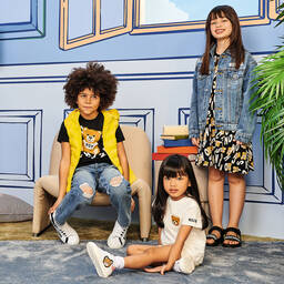 Moschino Кид-Тин-Черно-белое платье для подростков | Childrensalon Outlet