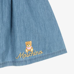 Moschino Кид-Тин-Голубая юбка из шамбре | Childrensalon Outlet
