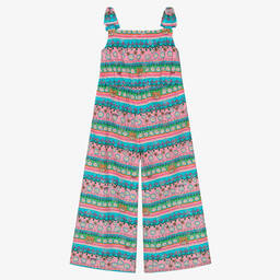 Moschino Кид-Тин-Розово-голубой комбинезон в полоску | Childrensalon Outlet