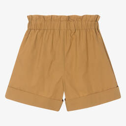 Moschino Кид-Тин-Teen Girls Brown Cotton Patch Shorts | Childrensalon Outlet