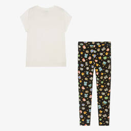 Moschino Кид-Тин-Teen Girls Ivory & Black Leggings Set | Childrensalon Outlet