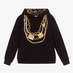 موسكينو Kid-Teen-توب هودي تينز بناتي لون أسود | Childrensalon Outlet