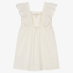 Moschino Кид-Тин-Кремовое хлопковое платье | Childrensalon Outlet