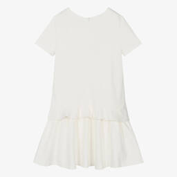 Moschino Кид-Тин-Кремовое платье с розовым принтом-сумкой | Childrensalon Outlet