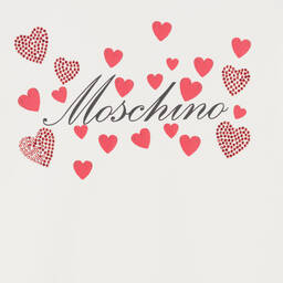 Moschino Kid-Teen-فستان عاجي اللون بتطريز ماسي أحمر تينز بناتي | Childrensalon Outlet