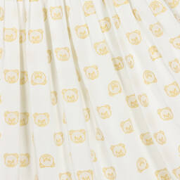 Moschino Kid-Teen-فستان بطبعة تيدي بير فيسكوز لون عاجي | Childrensalon Outlet