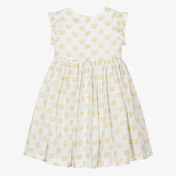 Moschino Kid-Teen-فستان بطبعة تيدي بير فيسكوز لون عاجي | Childrensalon Outlet