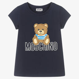 Moschino Кид-Тин-Синяя футболка с медвежонком | Childrensalon Outlet