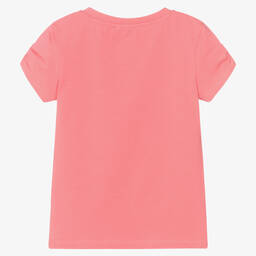 Moschino Кид-Тин-Розовая хлопковая футболка с медвежонком в цветах | Childrensalon Outlet