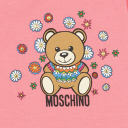 Moschino Kid-Teen-Teen Girls Pink Cotton Logo Zip-Up Top | Childrensalon Outlet