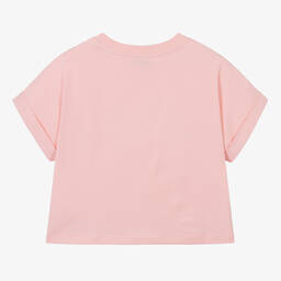 Moschino Кид-Тин-Teen Girls Pink Cropped Teddy Bear T-Shirt | Childrensalon Outlet